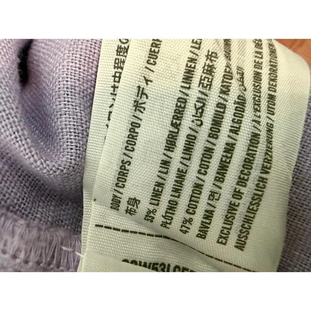 Abercrombie & Fitch Lavender Linen Blend tailored Wide Leg Pants Small - Picture 12 of 12